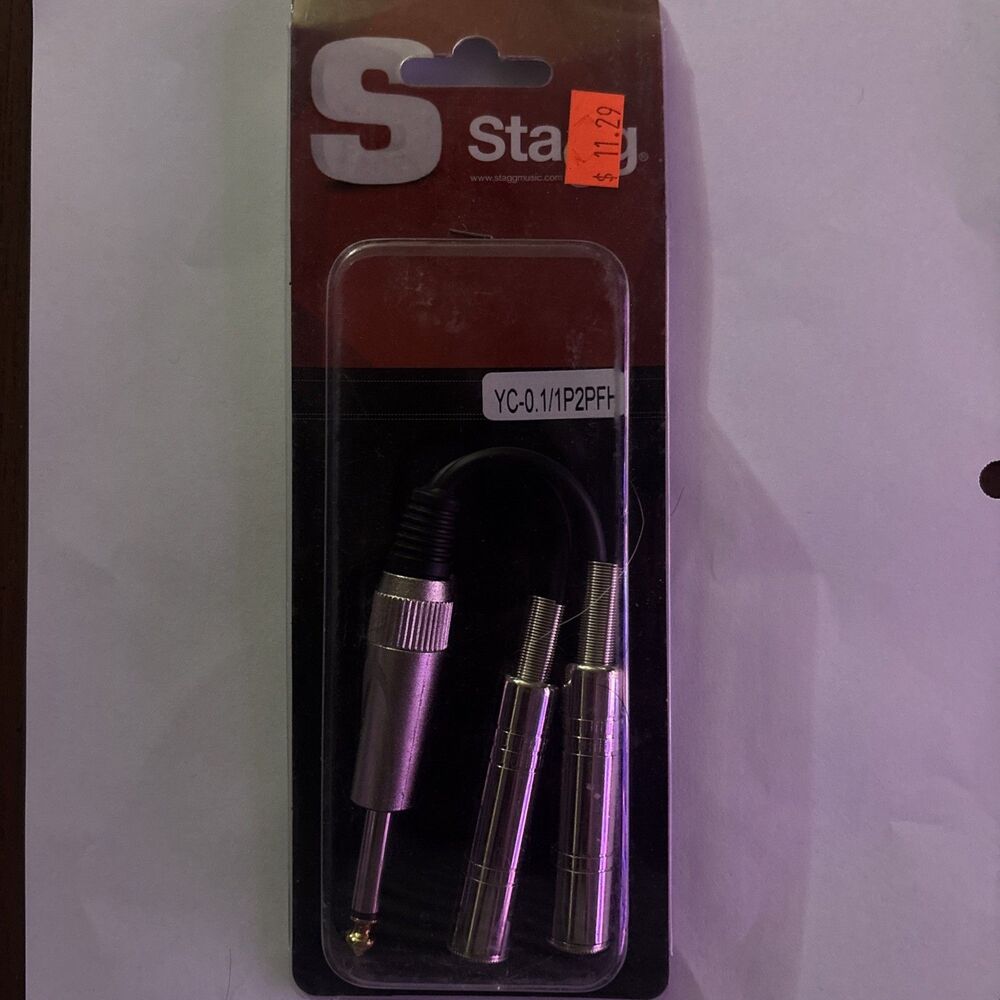 Stagg YC-0.1/1P2PFH 20cm Audio Adapter 1/4" Male Mono Plug to 2 1/4" Female